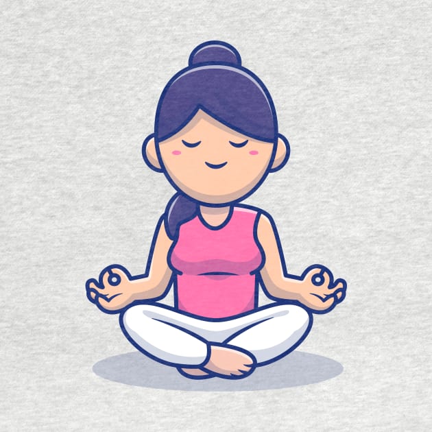 Cute Woman Meditating Yoga by Catalyst Labs